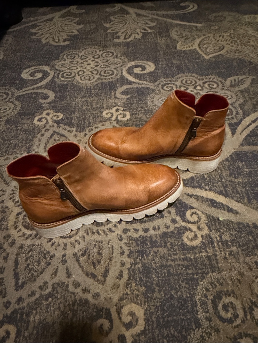 Women’s Bed Stu Tan Leather Chelsea Boots - Casual side zip Ankle Shoes size 8 - Picture 4 of 5